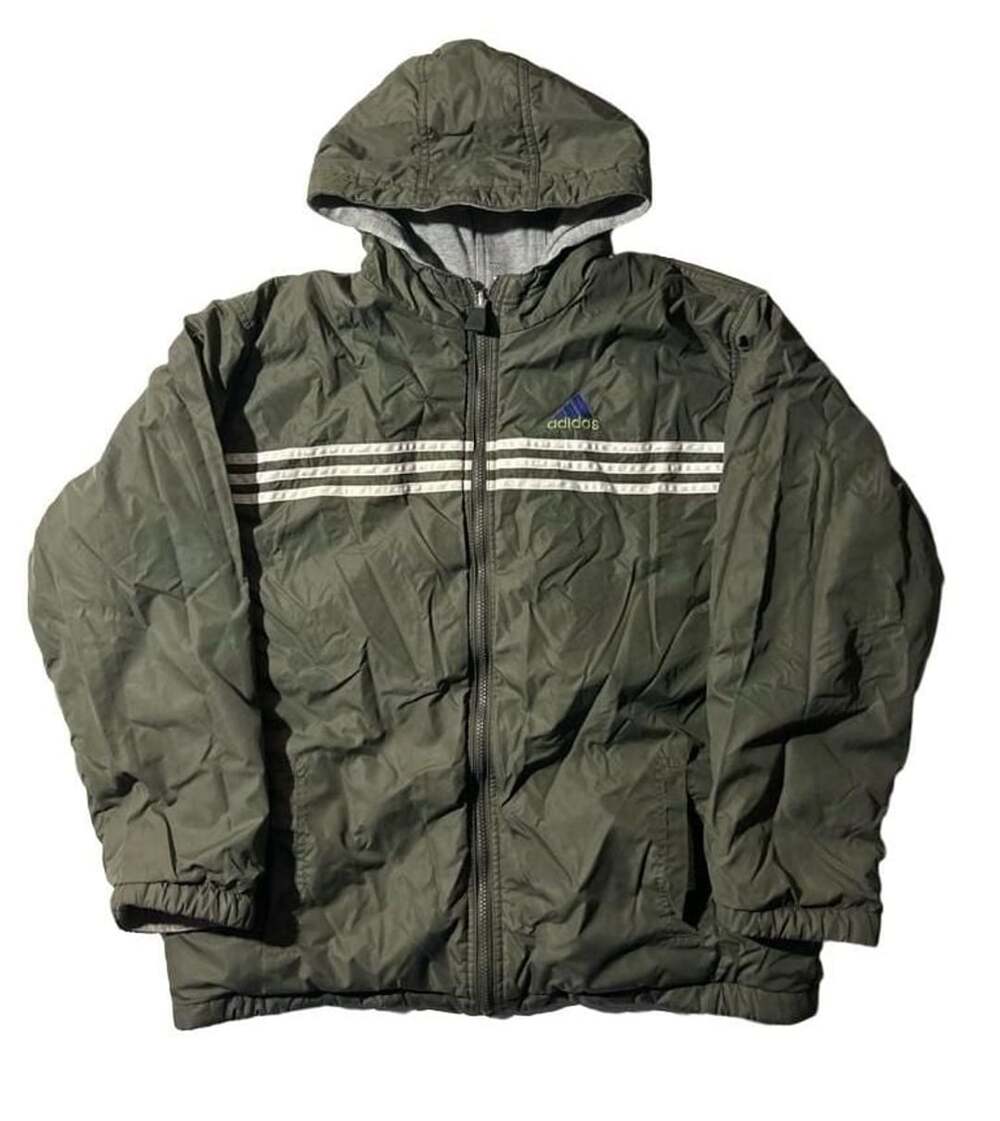 VTG 90s Adidas Reversible Hooded Puffer Windbreaker Jacket Men’s M